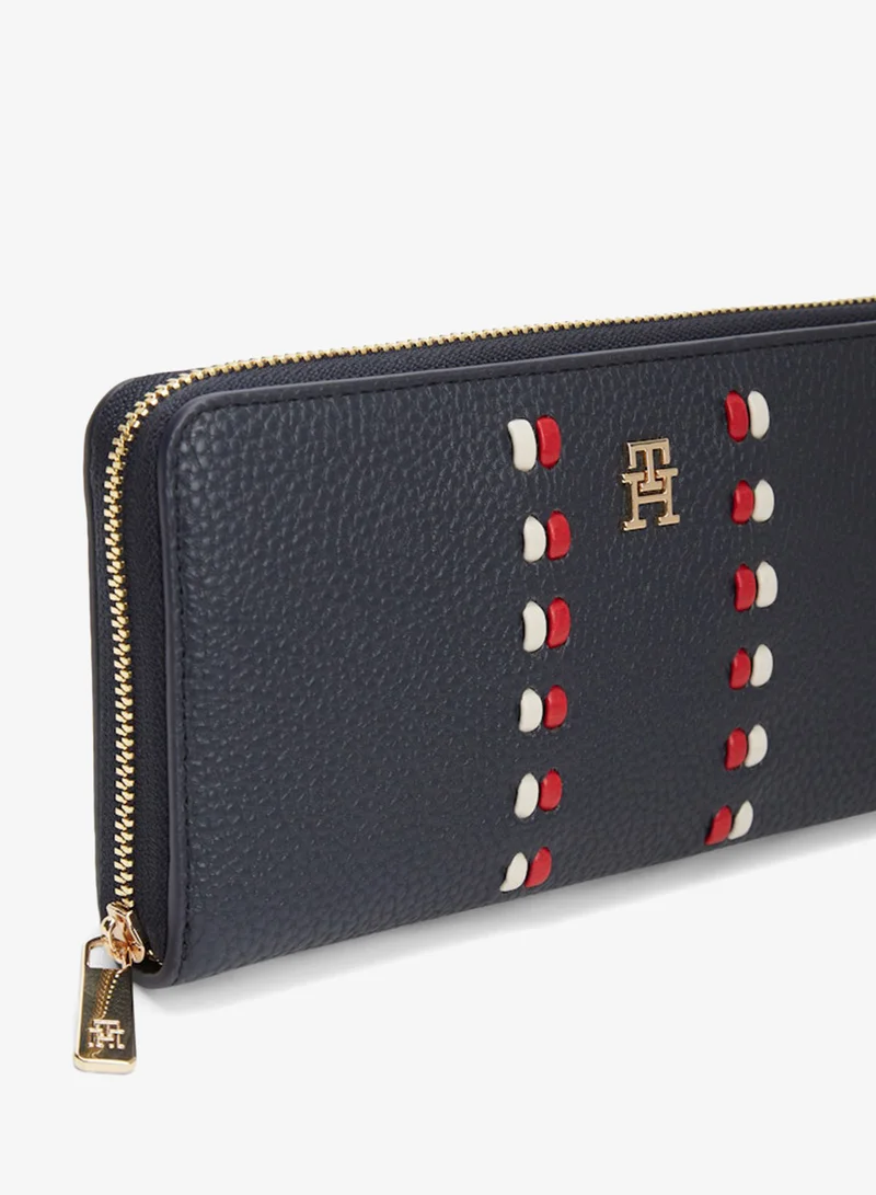 TOMMY HILFIGER  Hilfiger Icon Signature Tape Zip-Around Wallet for Women | Best Price UAE